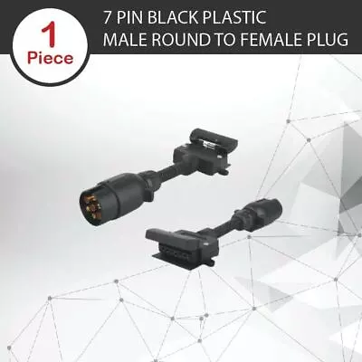 Trailer Plug 7 Pin Round Male To Flat Female Plastic Plug • $13.75