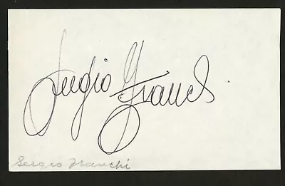 Sergio Franchi D.1990 Signed Autograph Auto 3x5 Cut The Ed Sullivan Show C158 • $29.99