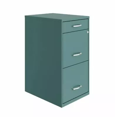 New 18 Inch 3 Deep Drawer Green Steel File Cabinet Locking Home Office Organizer • $107.85