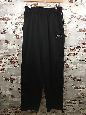 Vintage Umbro Tracksuit Jogger Bottoms Black Mens Medium M Relaxed Fit Tiny Mark • £12.99