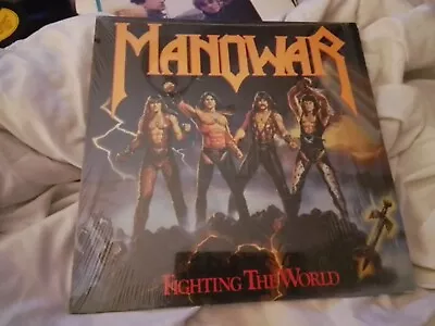 Manowar - Fighting The World- 12  LP W/ Inner - 7905631 -Germ Imp 1st - 1987 Ex+ • $43.15