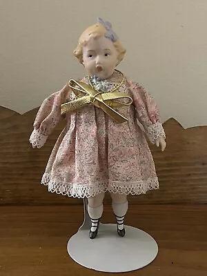 Vintage Kaiser Chicago USA Porcelain Doll 7.5  With Stand All Original • $39.95