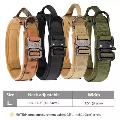 Tactical Dog Harness & Collar & Leash Set Military Training Vest + Handle M L XL • $12.49