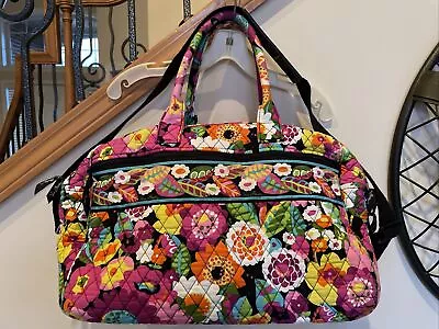 VERA BRADLEY Va Va Bloom Weekender Medium Duffel Carry On Pink Yellow Floral • $59.99