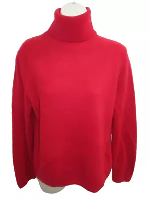 Madison 100% Cashmere Red Turtleneck Sweater May Fit M L • $19.95
