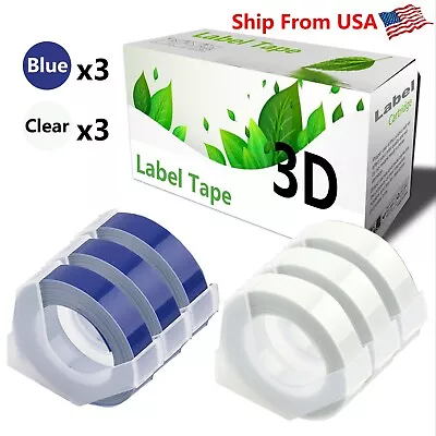 (3Blue3Clear) 3D Label Tape Used For Dymo Maxi 1755 Label Makers • $12.99