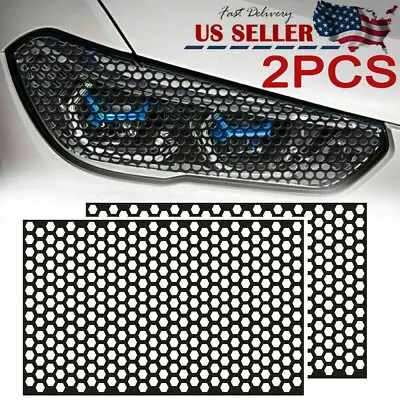 2x Car Rear Tail Light Cover Black Honeycomb Sticker Tail-lamp Decal Accessories • $9.95