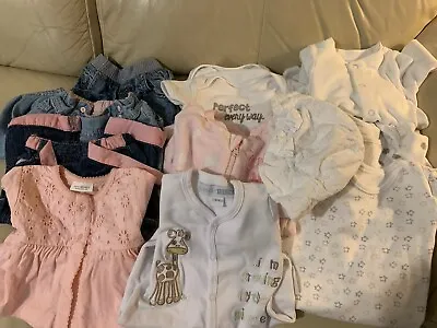 Bundle Of Baby Girls Clothing 3-6 Months 17 Items Good Preloved Condition • £2.99