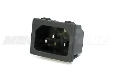 (1 PC) 15A/250VAC IEC320 C14 Panel Mount Snap-In Male Plug Connector USA SELLER! • $2.39