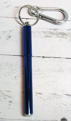 Terzetti Click-IT Mini Ballpoint Metal Pen W/ Magnetic Cap Keyring Clip-BLUE • $7.19