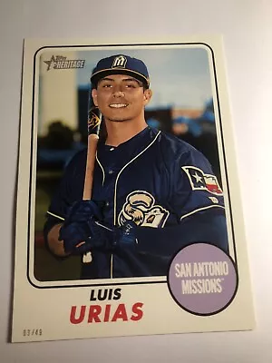 2017 Heritage Minor League Jumbo 5x7 Luis Urias Missions 37 #'d 02/49 • $6.99