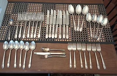 Vintage 1940 Wm Rogers Beloved IS Silver Plate Flatware 6 Sets - 38 Pieces • $54.99