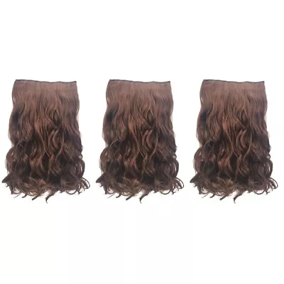  3 Packs 3/4 Full Head Curly Wave Clips In On Synthetic Hair Extensions • £16.35