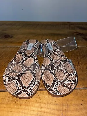 Women's Steve Madden Sandals In Snake Print Clear Straps Size 9.5 • $22.76