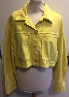 $20.68 • Buy ZARA Yellow Denim Style Cropped Coton Jacket Size M