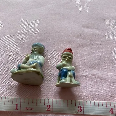 WADE LEPRECHAUN Cobblers Small One With Blue Hat Miniature One With Red Hat • £7