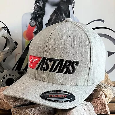 Alpinestars Adults Indulgent Cap Grey Heather Flex Fit Curve Peak Mx Motocross  • $34.95