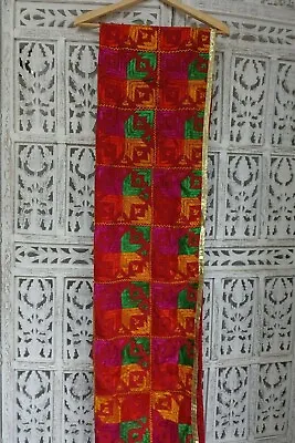 £34.99 • Buy Tablecloth Napkin Vintage Phulkari Indian Embroidered Wedding Fabric SKU15471