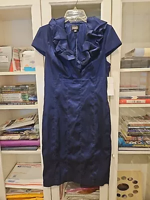 Nwt Adrianna Papell Dark Navy Blue Sheath Dress Size 10 • $19.99