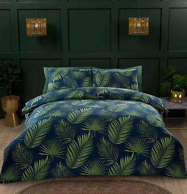 Tropical Palm Leaf Reversible So Soft Duvet Quilt Cover  Set Single Double King • £13.95