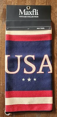 NEW! Maxfli Vintage Collection Golf Towel USA  Microfiber 16  X 24  USA Colors • $14.99