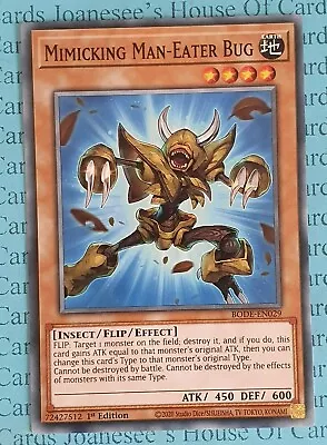 Mimicking Man-Eater Bug BODE-EN029 Common Yu-Gi-Oh Card 1st Edition New • £0.99