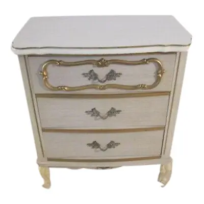 French Provincial Hollywood Regency Bachelor Chest Three Drawer Shipping Extra • $399