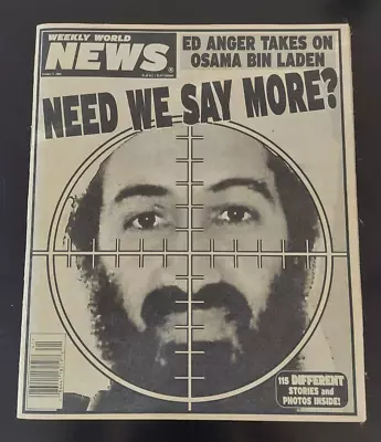 Osama Bin Laden Crosshairs Weekly World News Magazine Cover Story Oct. 9 2001 • $36