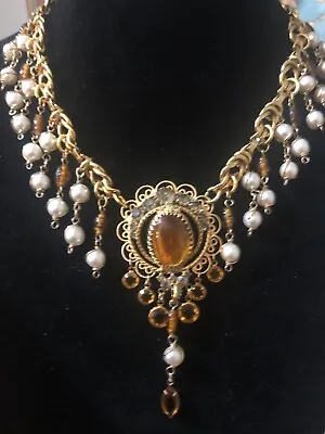 Vintage Juliana Style Medallion Statement Necklace-Repurposed & 1 Of A Kind • $63.99