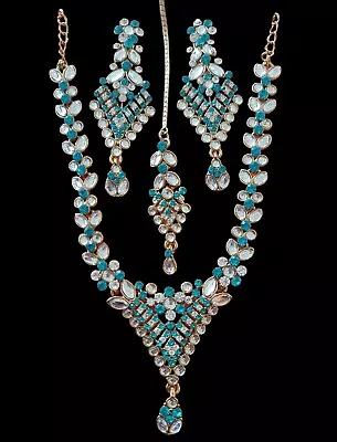 $39.95 • Buy Kundan  Necklace Earrings Set Indian Bollywood Wedding Artifical Jewellery