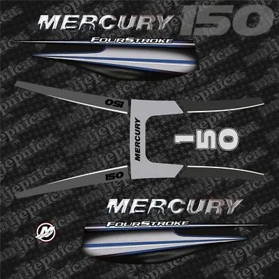 Mercury 150 Four Stroke Outboard (2013-2016) BLUE Decal Aufkleber Sticker Set • $100