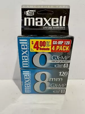 Lot Of 4 NEW Maxell GX-MP 8mm 120 Tape ( P6-120 GX ) HIGH QUALITY Metal Particle • $22.99