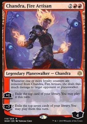 MTG Magic The Gathering Chandra Fire Artisan (119/330) War Of The Spark LP • $0.99