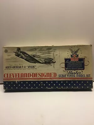 Awesome Cleveland Designed MODEL Plane Vintage Old Kit Balsa Wood APACHE P-51 • $89