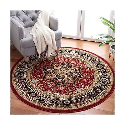 SAFAVIEH Lyndhurst Collection Area Rug - 8' Round Red & Black Traditional O... • $152.27