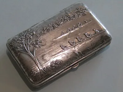 Divine WMF Art Nouveau Cigarette Case Inner Regatta Ruderverein Ems 1904 • $218.41