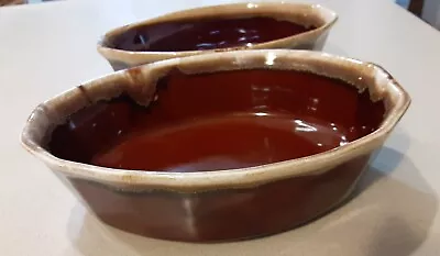 McCoy Brown Drip Serving Dishes - Set Of 2 - #7070 - Collector's Condition 1970s • $24.99