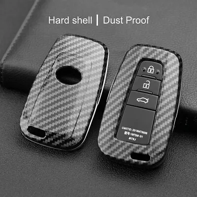 High Carbon Fiber Key Fob Cover Case For Toyota RAV4 Camry CHR Highlander Prado • $12.35