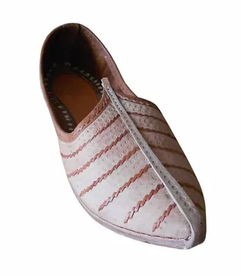 Jutties Women Punjabi Indian Size Shoes Mojari Leather Wedding Khussa Flat US 8 • $58.49