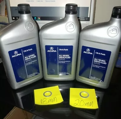 3 QTS ACURA GENUINE OEM AWD FLUID DPSF W/ WASHERS 08200-9007A MDX RDX TL HONDA • $44.98