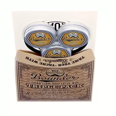 £17.50 • Buy Bounder Extra-firm Moustache / Mustache Wax Pack Of 3 X 10g Tins