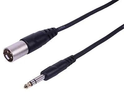 Male XLR To 1/4 Jack Stereo 6.35mm 6.3mm Cable 2m Cable • £6.69