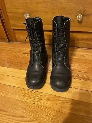 VEGETARIAN SHOES Black  Leather  Combat Boots Women’s Size EU 41/ US 10 • $79