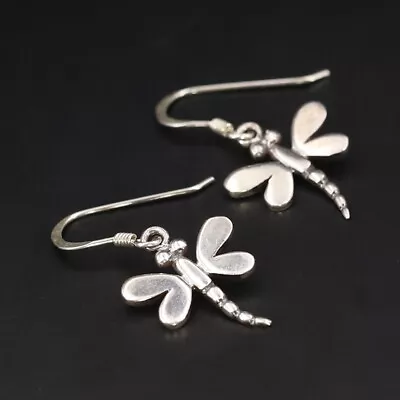 VTG Sterling Silver - Dragonfly Insect Dangle Earrings - 2g • $3.25