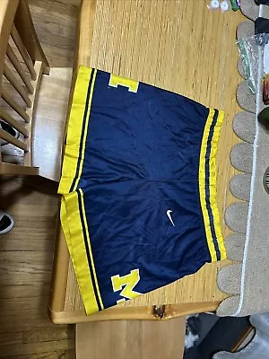 Vintage 80s 90s Team Nike Sports Michigan Wolverines Mens XL Basketball Shorts • $45