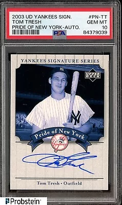 2003 UD Yankees Signature Series Pride Of New York Tom Tresh AUTO Yankees PSA 10 • $3.25