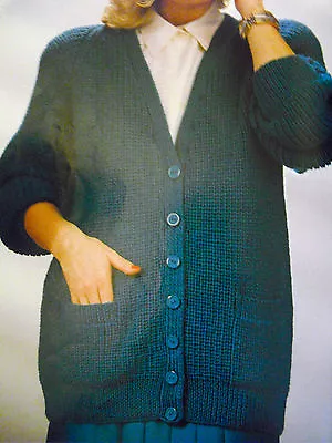 £2.69 • Buy Knitting Patterns Plus Sizes Lady's Mens Sweater Cardi C Desc For Finished Size