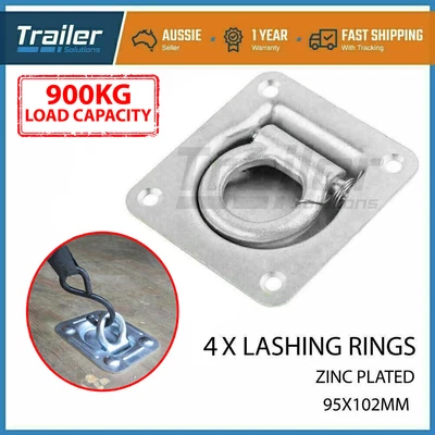 $21.95 • Buy 4x Heavy Duty Lashing Ring Tie Down Point Anchor Ute Tray Box Trailer Recessed