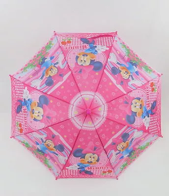 $7.99 • Buy Minnie Mouse Mickey Mouse Umbrella With Whistle Kids Umbrella Kids Gift