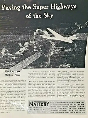 Vintage Magazine Ad: Fortune Magazine 1941 - Mallory Paving The Super Highways  • $3